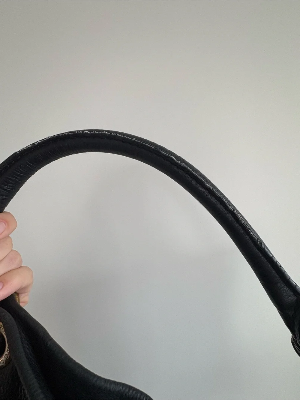 Marc Jacobs Black Leather Hobo with Brass Logo Plaque - Picture 3 of 5